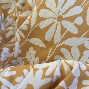 Floral Patterned Fabric in Mustard and White
